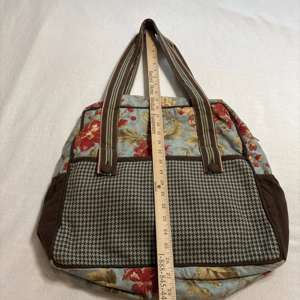 MODA HOME Cotton Floral‎ Fabric Tote Travel Bag Crafts Computer Plastic Storage